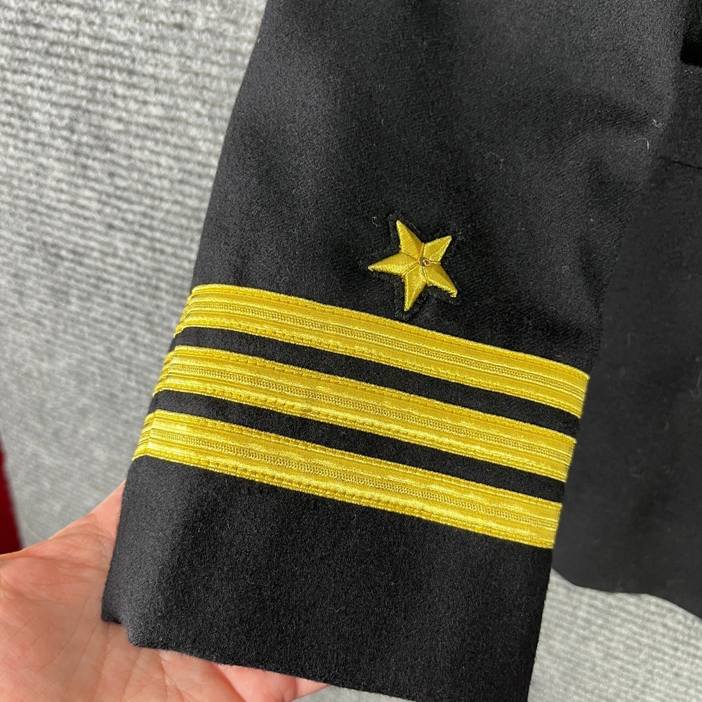 Vintage 50s Us Navy Jacob Reeds Sons Dress Blue Wool Commander Coat 38 Sailor View 4